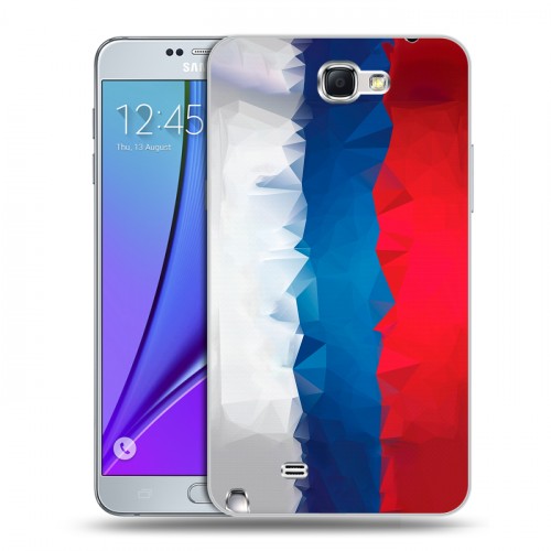 Дизайнерский пластиковый чехол для Samsung Galaxy Note 2 Российский флаг