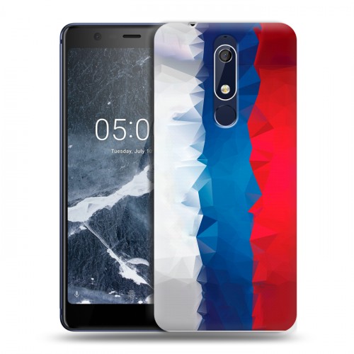 Дизайнерский пластиковый чехол для Nokia 5.1 Российский флаг