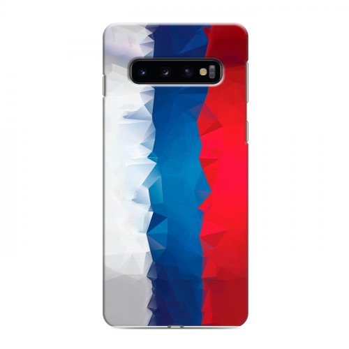 Дизайнерский силиконовый чехол для Samsung Galaxy S10 Российский флаг