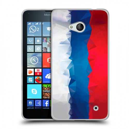 Дизайнерский силиконовый чехол для Microsoft Lumia 640 Российский флаг