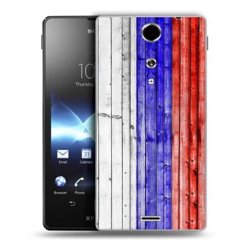 Дизайнерский пластиковый чехол для Sony Xperia TX Российский флаг