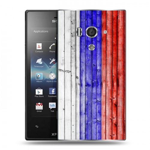 Дизайнерский пластиковый чехол для Sony Xperia acro S Российский флаг