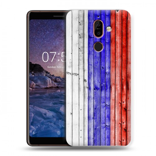 Дизайнерский пластиковый чехол для Nokia 7 Plus Российский флаг