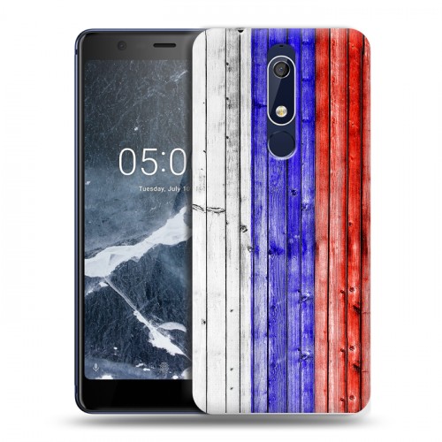 Дизайнерский пластиковый чехол для Nokia 5.1 Российский флаг