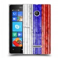 Дизайнерский пластиковый чехол для Microsoft Lumia 435 Российский флаг