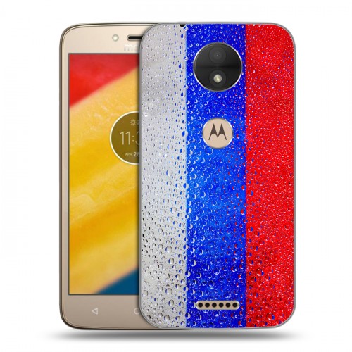 Дизайнерский силиконовый чехол для Motorola Moto C Российский флаг