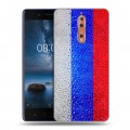 Дизайнерский пластиковый чехол для Nokia 8 Российский флаг