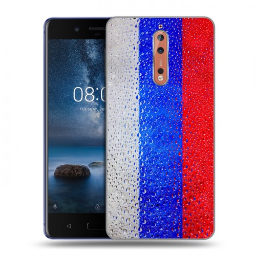 Дизайнерский пластиковый чехол для Nokia 8 Российский флаг