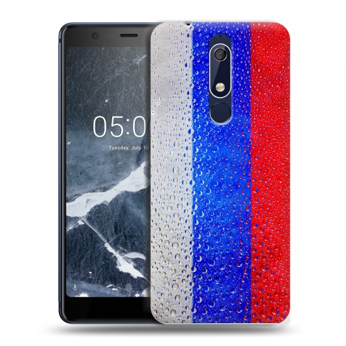 Дизайнерский пластиковый чехол для Nokia 5.1 Российский флаг