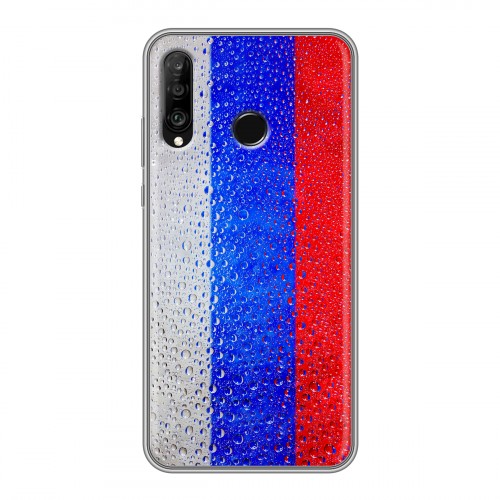 Дизайнерский силиконовый с усиленными углами чехол для Huawei P30 Lite Российский флаг