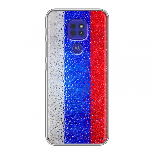 Дизайнерский силиконовый чехол для Motorola Moto G9 Play Российский флаг