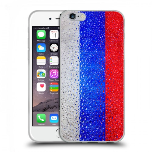 Дизайнерский пластиковый чехол для Iphone 6/6s Российский флаг