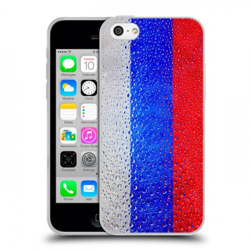 Дизайнерский пластиковый чехол для Iphone 5c Российский флаг