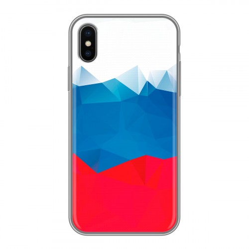 Дизайнерский силиконовый чехол для Iphone x10 Российский флаг