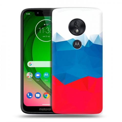 Дизайнерский пластиковый чехол для Motorola Moto G7 Play Российский флаг