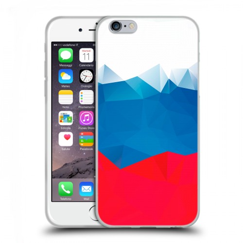 Дизайнерский пластиковый чехол для Iphone 6/6s Российский флаг