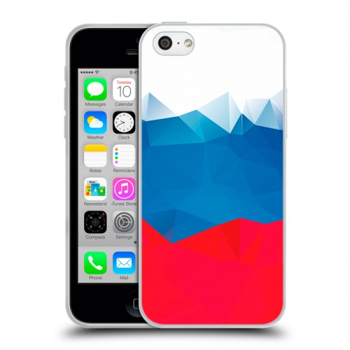 Дизайнерский пластиковый чехол для Iphone 5c Российский флаг