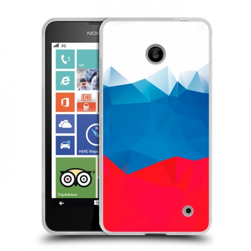 Дизайнерский пластиковый чехол для Nokia Lumia 630/635 Российский флаг