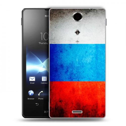 Дизайнерский пластиковый чехол для Sony Xperia TX Российский флаг