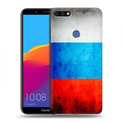 Дизайнерский пластиковый чехол для Huawei Honor 7C Pro Российский флаг