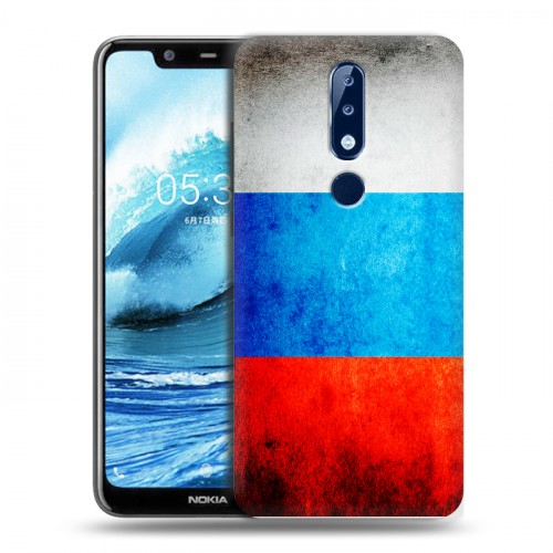 Дизайнерский силиконовый чехол для Nokia 5.1 Plus Российский флаг