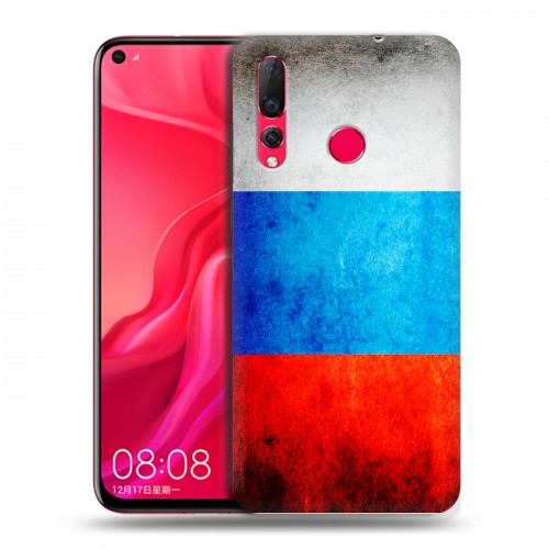 Дизайнерский пластиковый чехол для Huawei Nova 4 Российский флаг