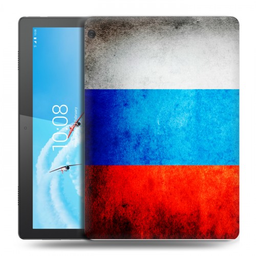 Дизайнерский силиконовый чехол для Lenovo Tab M10 Российский флаг