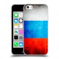 Дизайнерский пластиковый чехол для Iphone 5c Российский флаг