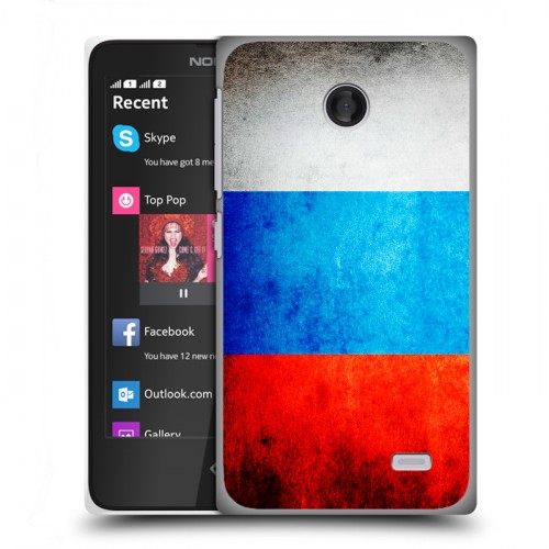 Дизайнерский пластиковый чехол для Nokia X Российский флаг