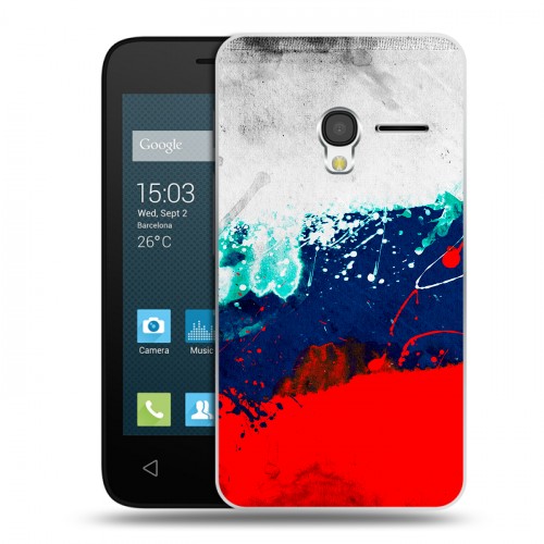 Дизайнерский пластиковый чехол для Alcatel One Touch Pixi 3 (4.0) Российский флаг