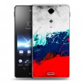 Дизайнерский пластиковый чехол для Sony Xperia TX Российский флаг