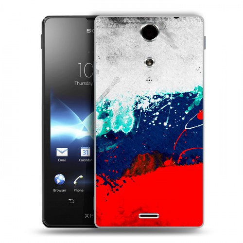 Дизайнерский пластиковый чехол для Sony Xperia TX Российский флаг