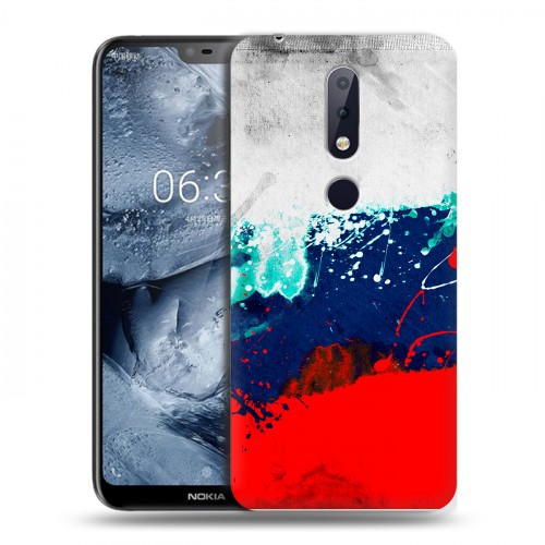 Дизайнерский силиконовый чехол для Nokia 6.1 Plus Российский флаг