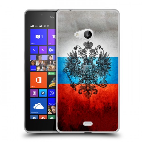 Дизайнерский пластиковый чехол для Microsoft Lumia 540 Российский флаг