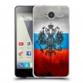 Дизайнерский пластиковый чехол для ZTE Blade L3 Российский флаг