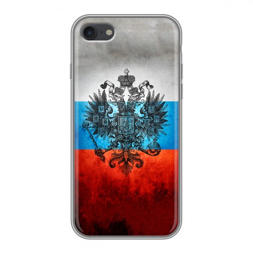 Дизайнерский силиконовый с усиленными углами чехол для Iphone 7 Российский флаг