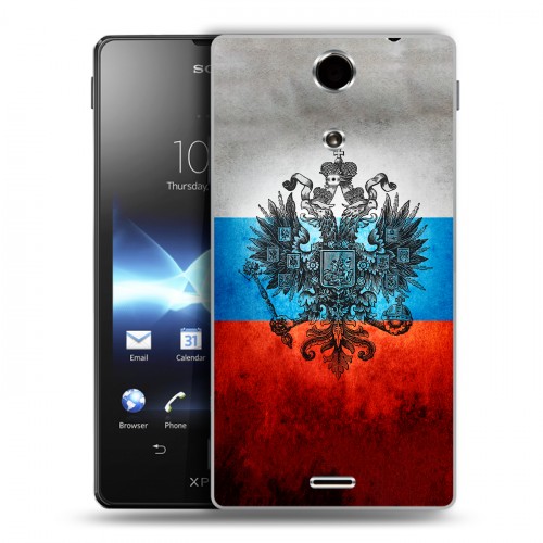 Дизайнерский пластиковый чехол для Sony Xperia TX Российский флаг