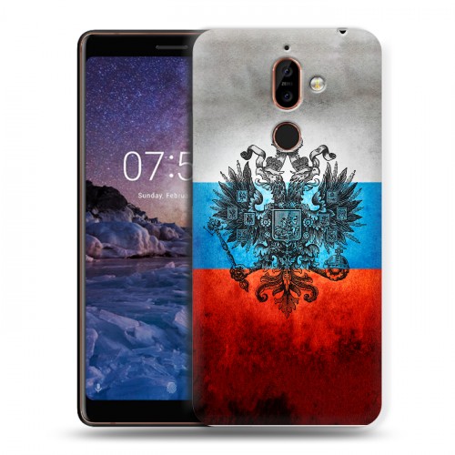 Дизайнерский пластиковый чехол для Nokia 7 Plus Российский флаг