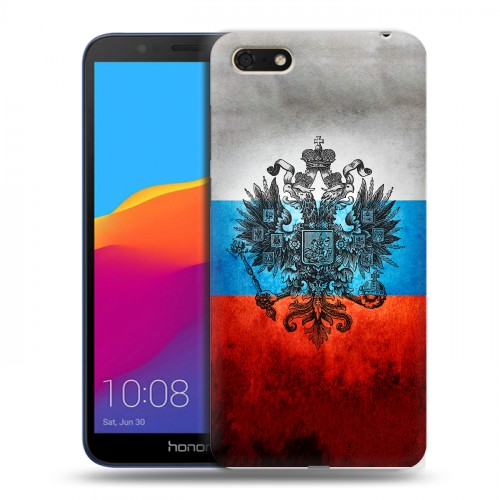 Дизайнерский пластиковый чехол для Huawei Honor 7A Российский флаг