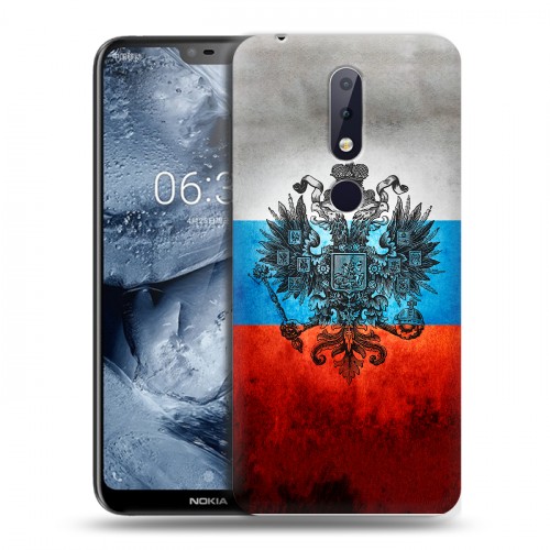 Дизайнерский пластиковый чехол для Nokia 6.1 Plus Российский флаг