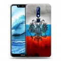 Дизайнерский силиконовый чехол для Nokia 5.1 Plus Российский флаг