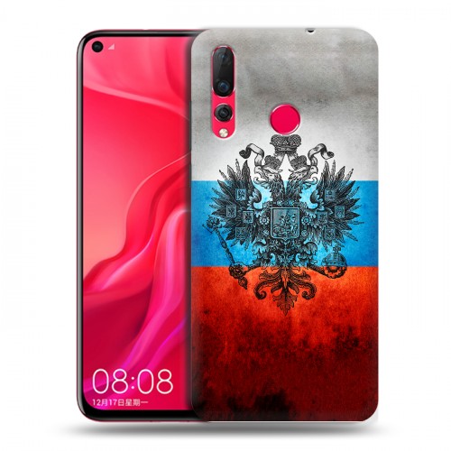 Дизайнерский пластиковый чехол для Huawei Nova 4 Российский флаг