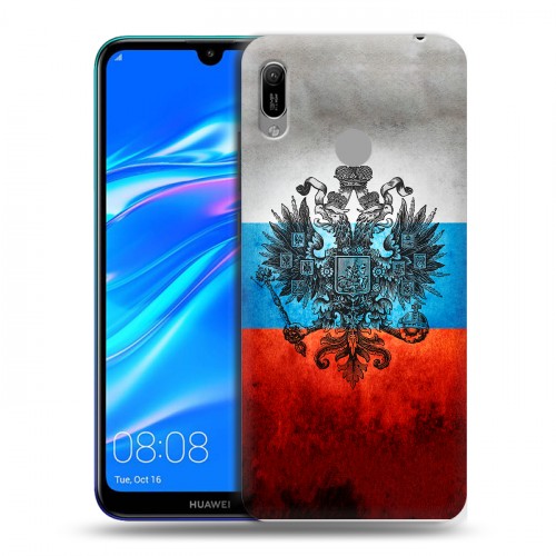 Дизайнерский пластиковый чехол для Huawei Y6 (2019) Российский флаг