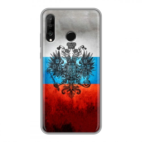 Дизайнерский силиконовый чехол для Huawei P30 Lite Российский флаг
