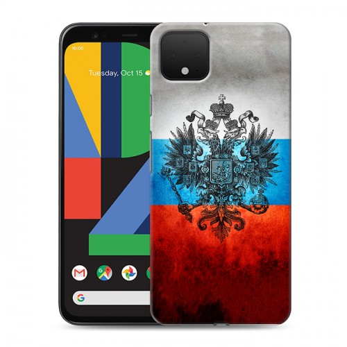 Дизайнерский пластиковый чехол для Google Pixel 4 Российский флаг