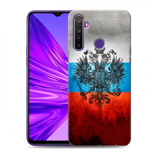 Дизайнерский силиконовый чехол для Realme 5 Российский флаг
