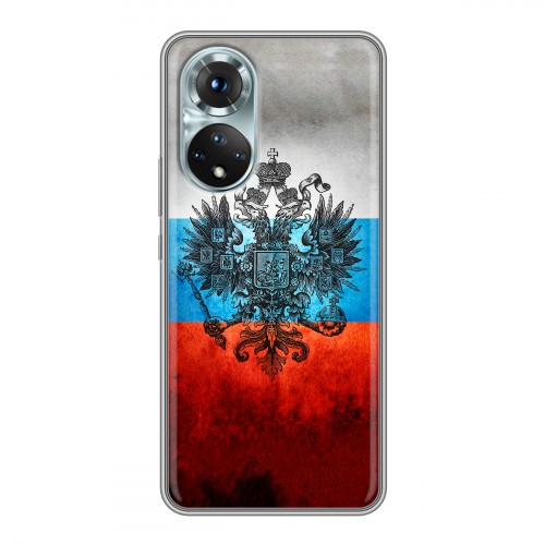 Дизайнерский силиконовый с усиленными углами чехол для Huawei Honor 50 Российский флаг