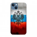 Дизайнерский силиконовый чехол для Iphone 13 Российский флаг