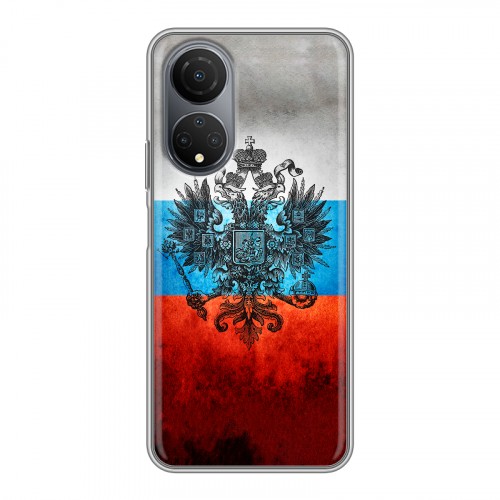 Дизайнерский пластиковый чехол для Huawei Honor X7 Российский флаг