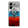 Дизайнерский пластиковый чехол для Tecno Pova 5 4G Российский флаг